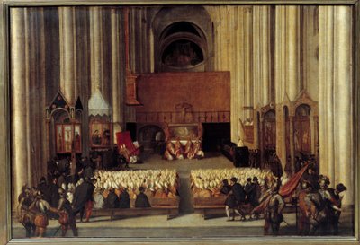 Det økumeniske råd i Trent. Konsilet i Trent er det 19. økumeniske rådet anerkjent av den romersk-katolske kirke. Han ble innkalt av pave Paul III i 1542, som svar på forespørsler fra Martin Luther innenfor rammen av den protestantiske reformen. av Italian School