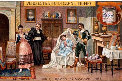 The Exposure of Cherubino, scene fra "The Marriage of Figaro" av Wolfgang Amadeus Mozart av Italian School