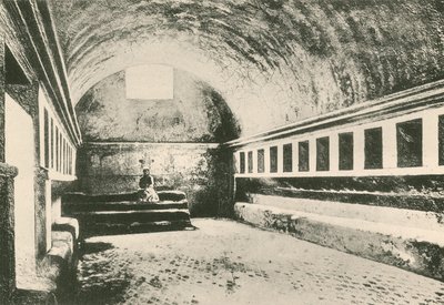 Frigidarium of Womans in the Stabian Baths, som det er (gravyr) av Italian School