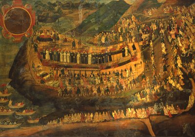 The Great Martyrdom of the Fifty-to Martyrs of Nagasaki (1622) av Italian School