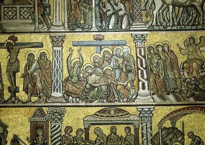The Lamentation, detalj, slutten av 1200-tallet (mosaikk) av Italian School
