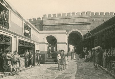 Marineporten slik den var (gravyr) av Italian School