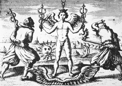 The Mercury of the Philosophers, fra Della Tramutatione Metallica av Giovanni Battista Nazari (1589) illustrert i en magisk historie publisert sent på 1800-tallet av Italian School