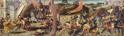 Morelli Cassone som skildrer gallerne beseiret av Marcus Furius Camillus (hovedpanel) av Italian School