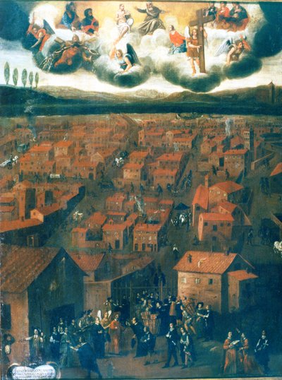 Pesten i Roma i 1656 av Italian School