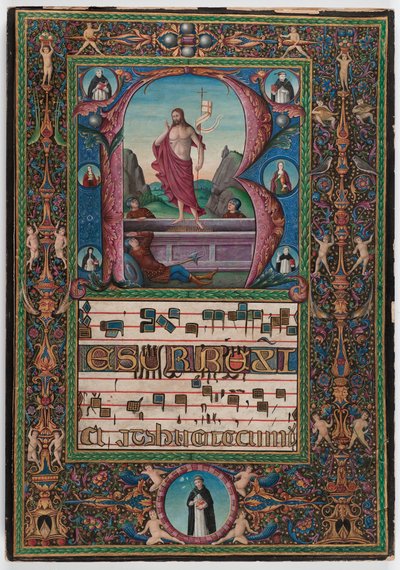 The Resurrection, Nord-Italia, ca. 1500 (tempera på vellum) av Italian School