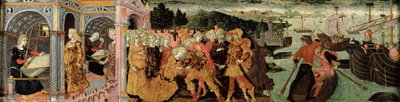 The Return of Ulysses, cassone-panel, Sienese (olje på panel) av Italian School