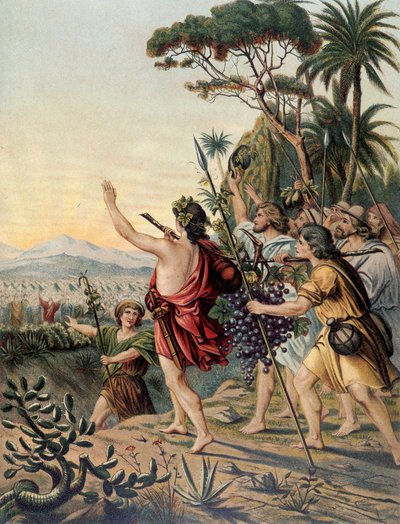 The Return of the Land of Canaan - i "Golden classic Bible: History of Divine openbaring in the old and in the new striving" "av Giovanni Ladislao Sykora (vol. 1), oversatt av Don Clemente Benetti. (italiensk bibel) av Italian School