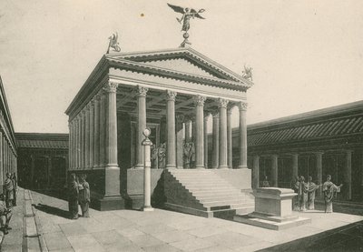 Apollon-tempelet slik det var (gravyr) av Italian School
