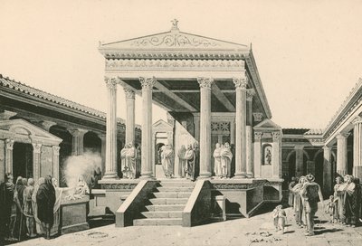 Isis-tempelet slik det var (gravyr) av Italian School