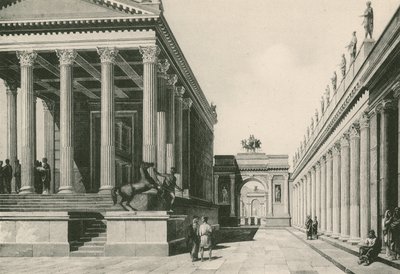 Jove-tempelet og Neros bue slik de var (gravyr) av Italian School