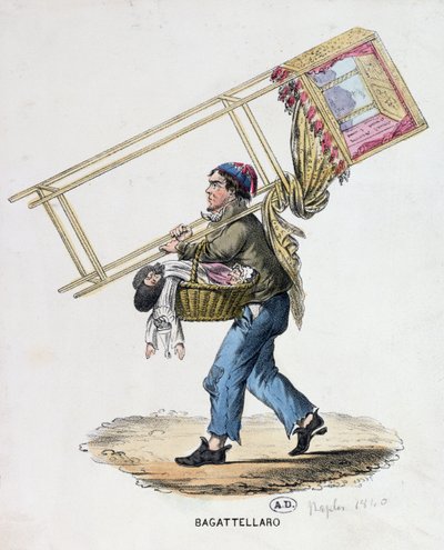Den vandrende dukkeføreren, ca. 1840 av Italian School