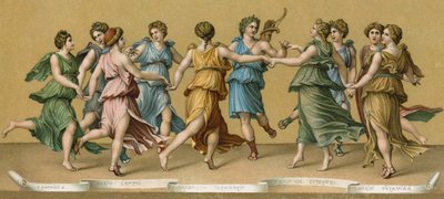 Apollons dans med musene av Italian School