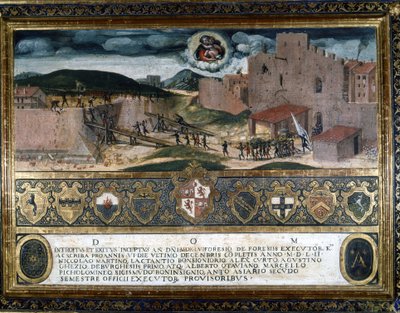 Innbyggerne i Siena ødela festningen bygget av spanjolene til Karl V. 1552. av Italian School