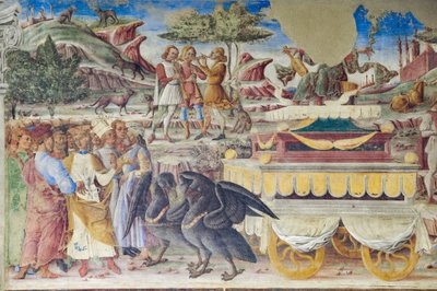 Triumph of Mercury, Hall of the Months, Northern Wall: "Juni", ca. 1468-70 (fresco) av Italian School