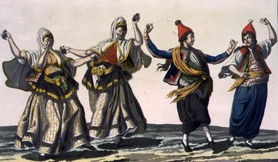 To kvinnelige og to mannlige dansere, plate 62 fra del III, bind I av 