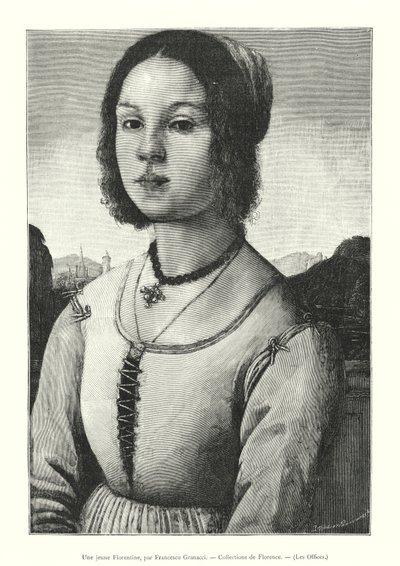 En ung florentiner, av Francesco Granacci, Collections of Florence, The Uffizi (gravering) av Italian School