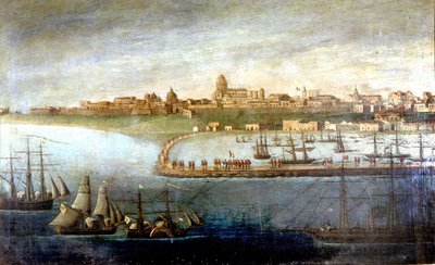 Unite of Italy: ekspedisjon av de tusen eller røde skjortene ledet av Giuseppe Garibaldi (1807-1882). Barkingen i Marsala, Sicilia. Anonymt maleri. Milan Museo del Risorgimento av Italian School