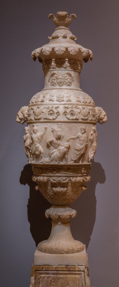 Vase med en klassisk scene, ca. 1825 (alabast) av Italian School