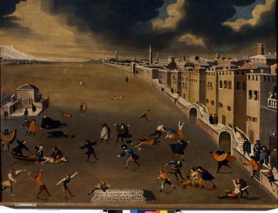 Venezia. Den frosne lagunen i nabolaget Fondamenta Nuove på 1700-tallet. Venezia, Querini Bildegalleri - Stampalia. av Italian School