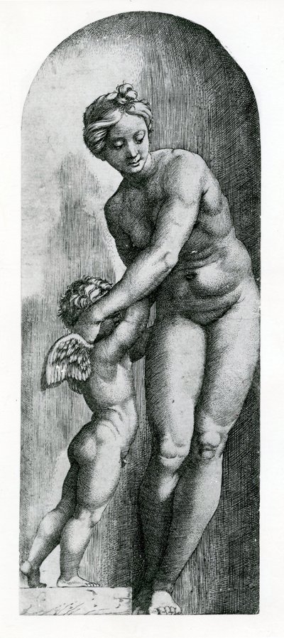 Venus og Amor, 1600-tallet av Italian School