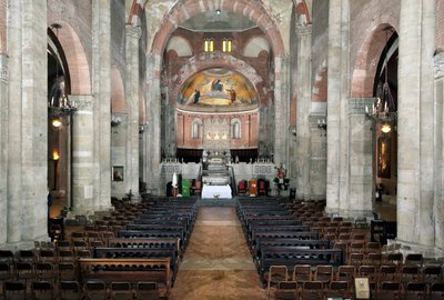 Utsikt fra skipet (1100-tallet) av Italian School