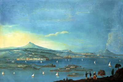 Utsikt over Eremitasjen til Nicole dIschia (gouache om bord) (se også 207964, 207965, 207966) av Italian School