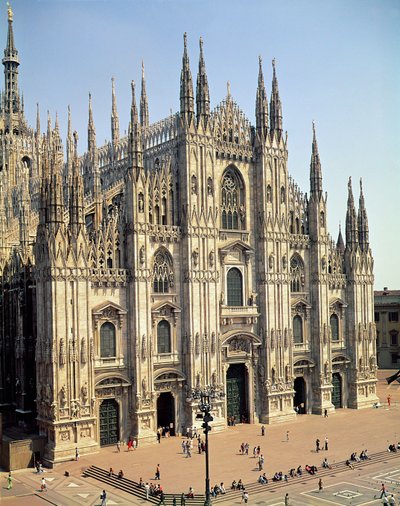 Utsikt over fasaden, startet 1386 av Italian School