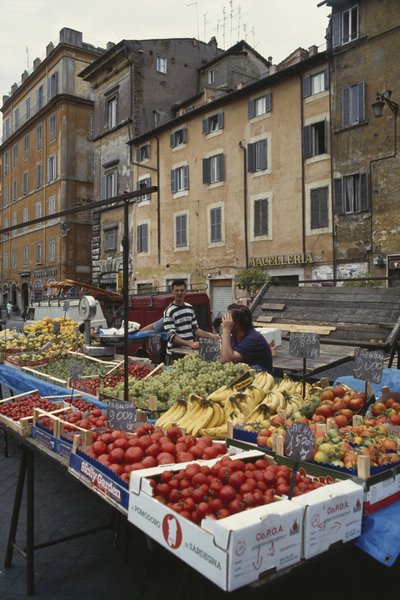 Utsikt over markedet av Italian School