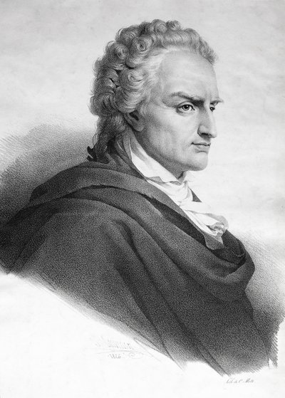 Vittorio Alfieri , italiensk dramatiker og poet (gravering) av Italian School