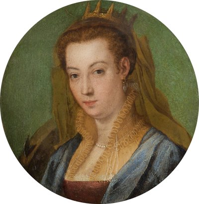 Saint Catherine (olje på kobber) av Italian School Italian School