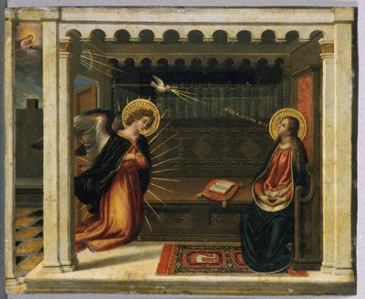 Bebudelsen (tempera på kobber) av Italian School Italian School