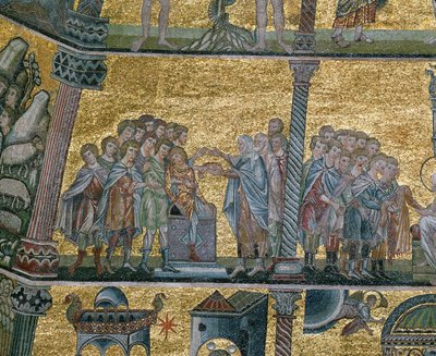 Josef i Egypt: brødrene selger Josef (mosaikk) av Italian school