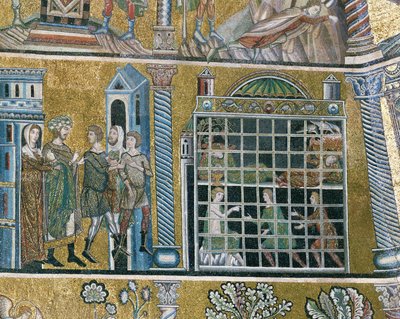 Josef kastet i fengsel (mosaikk) av Italian school