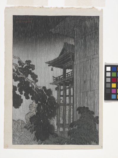 Miidera (Mii Temple) (farget treblokktrykk) av Ito Jakuchu