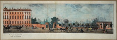 Perspektiv Nevski - Anichkov-palasset. Fra panoramaet av Nevsky Prospekt par Ivanov, Ivan Alexeyevich (1779-1848) av Ivan Alekseevich Ivanov