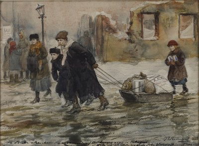Transport av mat på en slede, 1923. av Ivan Alexeyevic Vladimirovh