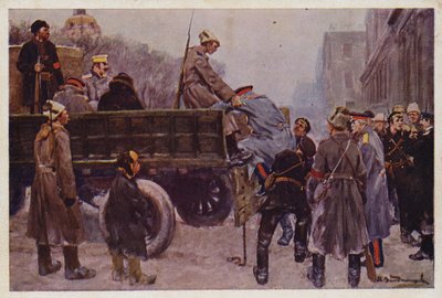 Arrestasjon av russiske generaler under februarrevolusjonen i 1917 av Ivan Alexeyevich (after) Vladimirov