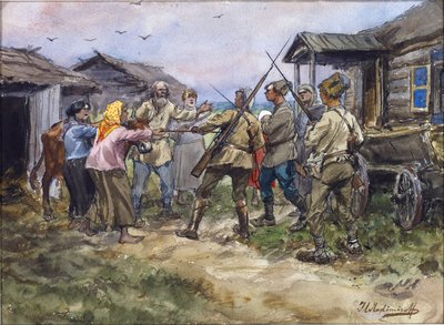 Rekvisisjon av storfe til den røde hæren i en landsby nær Luga av Ivan Alexeyevich Vladimirov