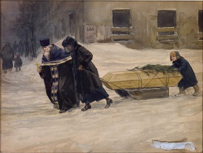 Farens begravelse av Vladimirov, Ivan Alexeyevich (1869-1947). Akvarell, Gouache på papir av Ivan Alexeyevich Vladimirov