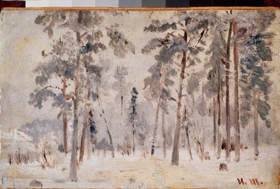 Frost (Rimfrost) - Maleri av Ivan Ivanovich Shishkin (Shishkin) (1832-1898), olje på lerret, ca. 1890 - Russisk kunst, 1800-talls landskap - Tretyakov-statlige galleri, Moskva av Ivan Ivanovich Shishkin
