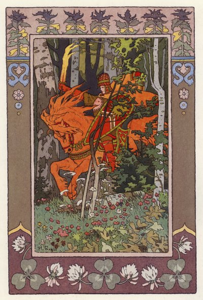 Illustrasjon for Vassilisa The Beautiful (farge litho) av Ivan Yakovlevich Bilibin