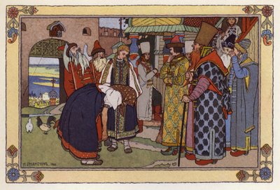 Illustrasjon for Vassilisa The Beautiful av Ivan Yakovlevich Bilibin