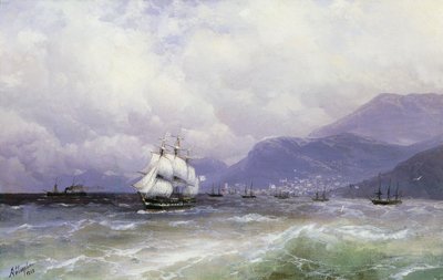 Et kystlandskap med frakt utenfor Trebizond, 1888 av Ivan Konstantinovich Aivazovsky