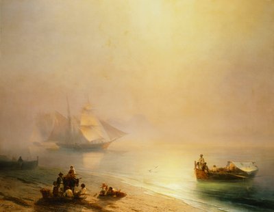 Fisherfolk on the Seashore, The Bay of Naples, 1873 av Ivan Konstantinovich Aivazovsky