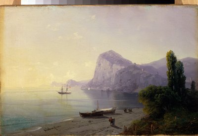 La forteresse de Sudak (Ukraina) (Sudak, festning). Peinture av Ivan Konstantinovich Aivazovsky (Ivan Konstantinovich Aivazovsky av Ivan Konstantinovich Aivazovsky
