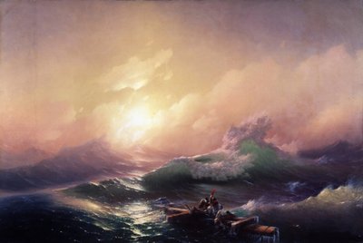 La neuvieme vague (Den niende bølgen). Peinture av Ivan Konstantinovich Aivazosky (Ivan Konstantinovitch Aivazovski av Ivan Konstantinovich Aivazovsky
