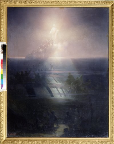 Det 84-kanons skipet Lefort, sank i 1856 under Krim-krigen (1853-1856). ((Senking av 84 kanonskipet Lefort i 1856). Maleri av Ivan Konstantinovich Aivazovsky (1817-1900). Olje på lerret av Ivan Konstantinovich Aivazovsky