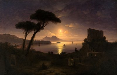 Napolibukten ved månelys natt, 1842 av Ivan Konstantinovich Aivazovsky