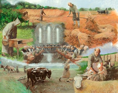 Munker på jobb, c1200-tallet, c1990-2010 av Ivan Lapper